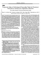 Prognostic value of pathological personality traits for treatment outcome in anxiety and depressive disorders