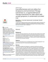 Cost-effectiveness and cost-utility of an acceptance and commitment therapy intervention vs. a cognitive behavioral therapy intervention for older adults with anxiety symptoms