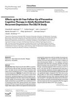 Effects up to 20-Year follow-up of preventive cognitive therapy in adults remitted from recurrent depression
