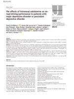 The effects of intranasal esketamine on on-road driving performance in patients with major depressive disorder or persistent depressive disorder