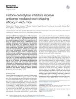 Histone deacetylase inhibitors improve antisense-mediated exon-skipping efficacy in mdx mice