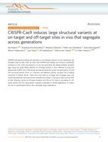 CRISPR-Cas9 induces large structural variants at on-target and off-target sites in vivo that segregate across generations