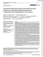 Conventional regression analysis and machine learning in prediction of anastomotic leakage and pulmonary complications after esophagogastric cancer surgery