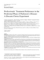 Professionals' treatment preferences in the prodromal phase of Parkinson's disease