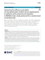 Assessing the efficacy and safety of mycophenolate mofetil versus azathioprine in patients with autoimmune hepatitis (CAMARO trial): study protocol for a randomised controlled trial