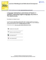 Language motivations and choices of Dutch L1 speakers attending English-language churches in The Netherlands