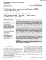 Predictive functional assay-based classification of PMS2 variants in Lynch syndrome