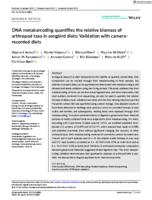 DNA metabarcoding quantifies the relative biomass of arthropod taxa in songbird diets