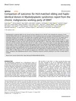 Comparison of outcomes for HLA-matched sibling and haplo-identical donors in myelodysplastic syndromes