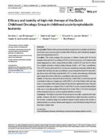 Efficacy and toxicity of high-risk therapy of the Dutch Childhood Oncology Group in childhood acute lymphoblastic leukemia