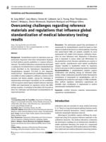 Overcoming challenges regarding reference materials and regulations that influence global standardization of medical laboratory testing results