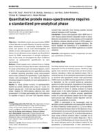Quantitative protein mass-spectrometry requires a standardized pre-analytical phase