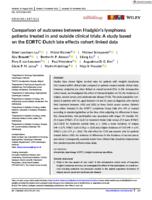 Comparison of outcomes between Hodgkin's lymphoma patients treated in and outside clinical trials