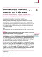 Relationship of admission blood proteomic biomarkers levels to lesion type and lesion burden in traumatic brain injury