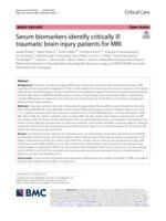 Serum biomarkers identify critically ill traumatic brain injury patients for MRI