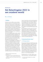 Het Belastingplan 2023 in een onzekere wereld