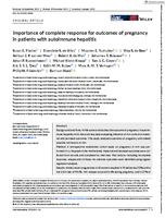 Importance of complete response for outcomes of pregnancy in patients with autoimmune hepatitis