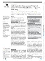 Incidence, treatment and survival of malignant pleural and peritoneal mesothelioma