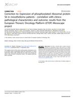 Correction to: Expression of phosphorylated ribosomal protein S6 in mesothelioma patients-correlation with clinico-pathological characteristics and outcome