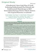 A randomized, open-label phase II study evaluating emibetuzumab plus erlotinib and emibetuzumab monotherapy in MET immunohistochemistry positive NSCLC patients with acquired resistance to erlotinib