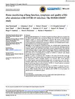 Home monitoring of lung function, symptoms and quality of life after admission with COVID-19 infection