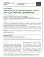 Determination and characterization of patient subgroups based on pain trajectories in hand osteoarthritis