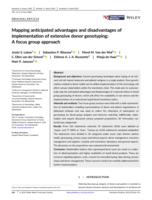 Mapping anticipated advantages and disadvantages of implementation of extensive donor genotyping