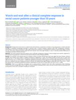 Watch and wait after a clinical complete response in rectal cancer patients younger than 50 years