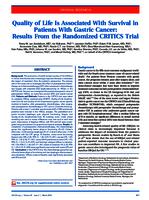 Quality of life is associated with survival in patients with gastric cancer