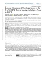 External validation and user experiences of the ProPal-COPD tool to identify the palliative phase in COPD