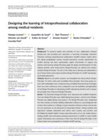 Designing the learning of intraprofessional collaboration among medical residents