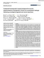 Computed tomography-based preoperative muscle measurements as prognostic factors for anastomotic leakage following oncological sigmoid and rectal resections