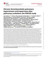 Chronic thromboembolic pulmonary hypertension and impairment after pulmonary embolism
