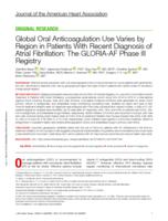 Global oral anticoagulation use varies by region in patients with recent diagnosis of atrial fibrillation