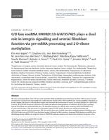 C/D box snoRNA SNORD113-6/AF357425 plays a dual role in integrin signalling and arterial fibroblast function via pre-mRNA processing and 2 ' O-ribose methylation