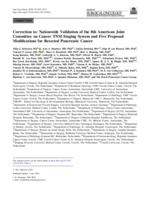 Correction to: Nationwide validation of the 8th American Joint Committee on Cancer TNM Staging System and five proposed modifications for resected pancreatic cancer