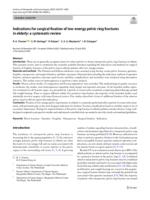 Indications for surgical fixation of low-energy pelvic ring fractures in elderly: a systematic review