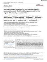 Survival trends of patients with non-metastatic gastric adenocarcinoma in the US and European countries