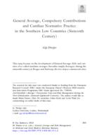 General average, compulsory contributions and Castilian normative practice in the Southern Low Countries (sixteenth century)