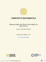 Faltings height and Néron–Tate height of a theta divisor