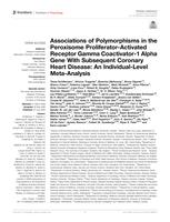 Associations of polymorphisms in the peroxisome proliferator-activated receptor gamma coactivator-1 alpha gene with subsequent coronary heart disease