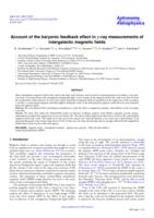 Account of the baryonic feedback effect in gamma-ray measurements of intergalactic magnetic fields