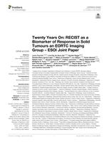 Twenty years on: RECIST as a biomarker of response in solid tumours an EORTC imaging group - ESOI joint paper