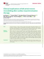 Clinical implications of left atrial reverse remodelling after cardiac resynchronization therapy