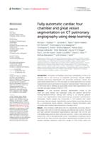 Fully automatic cardiac four chamber and great vessel segmentation on CT pulmonary angiography using deep learning