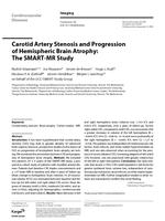 Carotid artery stenosis and progression of hemispheric brain atrophy: