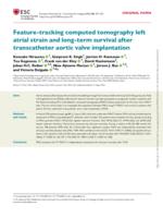 Feature-tracking computed tomography left atrial strain and long-term survival after transcatheter aortic valve implantation