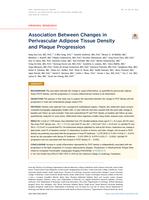 Association between changes in perivascular adipose tissue density and plaque progression