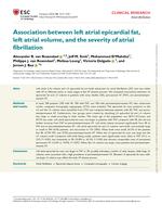 Association between left atrial epicardial fat, left atrial volume, and the severity of atrial fibrillation