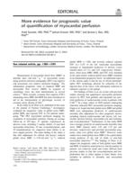 More evidence for prognostic value of quantification of myocardial perfusion